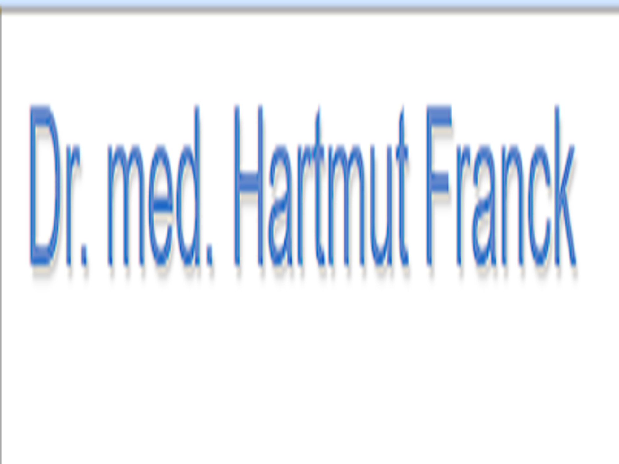 Dr. Med. Hartmut Franck